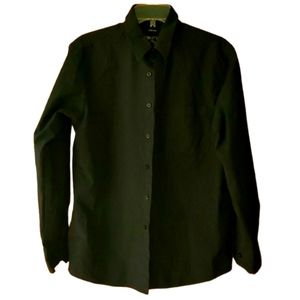 Bruno Mens Stretch Black‎ Pinstripe Long Sleeve Buttondown Shirt Size Medium